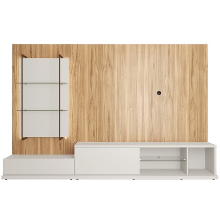 Manhattan Comfort Beaumont 106.29 Entertainment Center, Off White and Cinnamon 2-400651400751